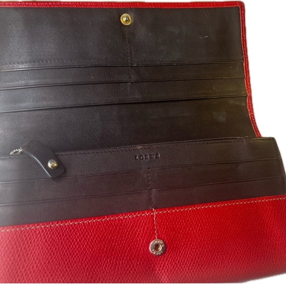 Loewe Red Calfskin Women’s Long Bifold Wallet - Picture 2 of 14